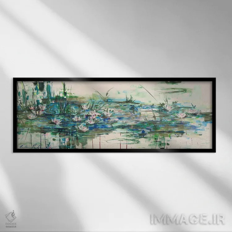 تابلو انتزاعی لبه آب اثر کترین پنینگتون مایر - نمای قابدار مشکی