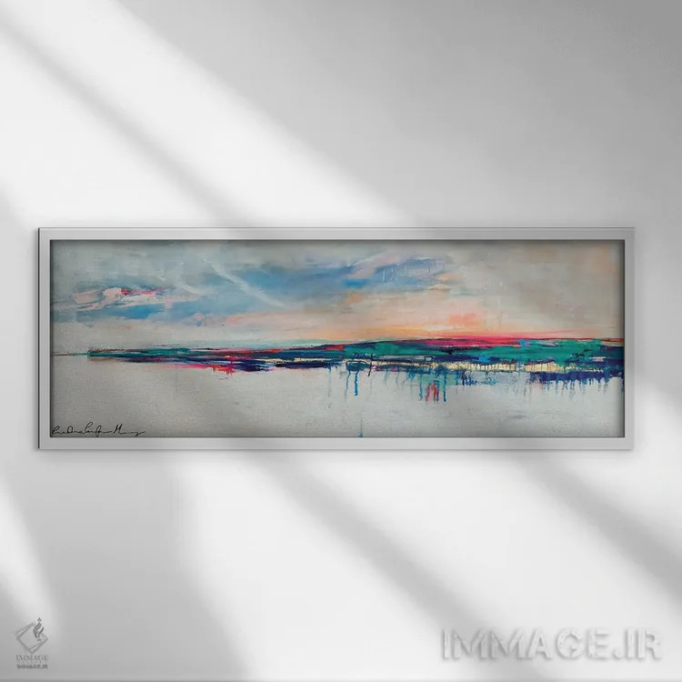 تابلو انتزاعی روشن گری اثر کترین پنینگتون مایر - نمای قابدار سفید