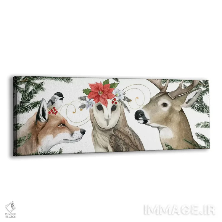 تابلو دکوراتیو مجموعه کریسمس دنیای جنگلی D اثر گریس پاپ - نمای پرسپکتیو محصول