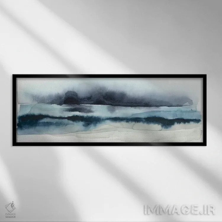 تابلو دکوراتیو دریای طوفانی یک اثر گریس پاپ - نمای قابدار مشکی