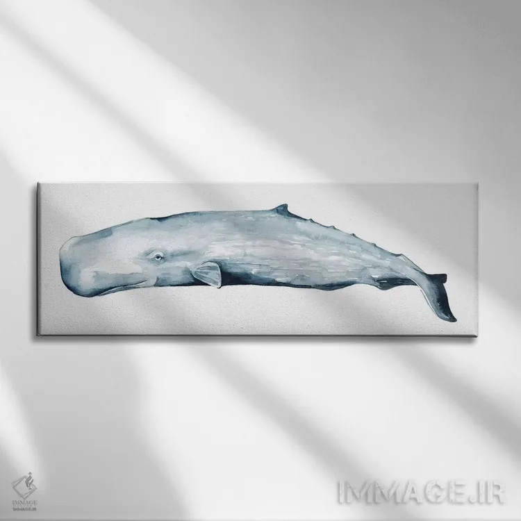 تابلو دکوراتیو پرتره نهنگ دوم اثر گریس پاپ - نمای روبهرو روی دیوار