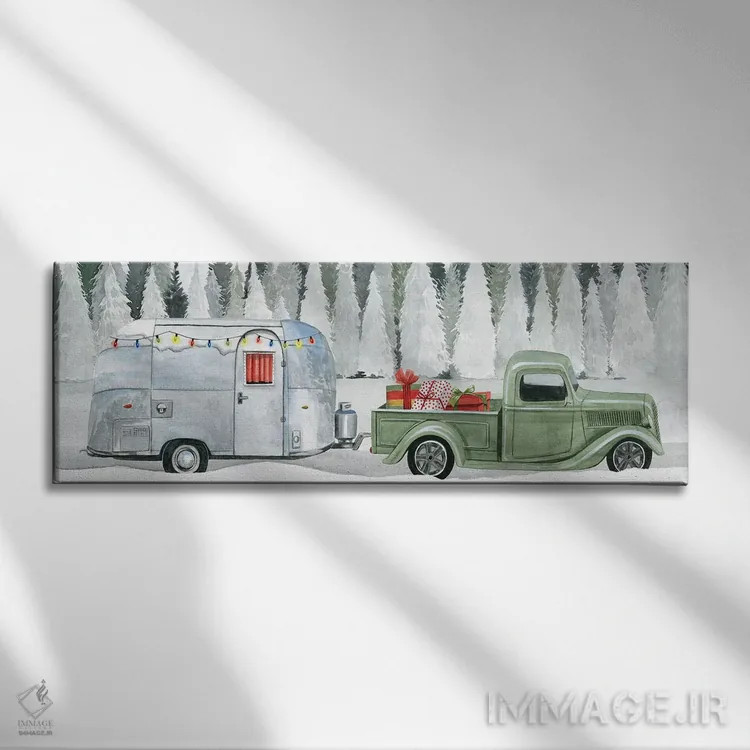 تابلو دکوراتیو سفر جاده ای تعطیلات II اثر گریس پاپ - نمای روبهرو روی دیوار