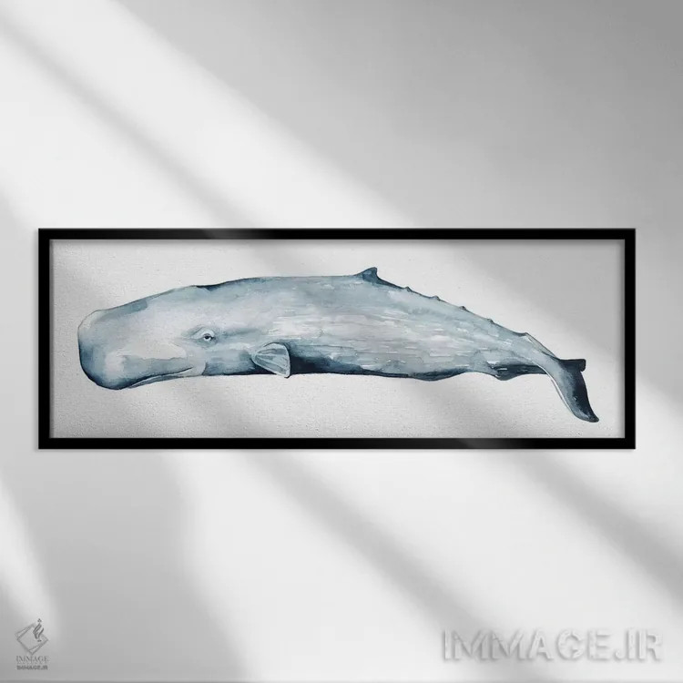 تابلو دکوراتیو پرتره نهنگ دوم اثر گریس پاپ - نمای قابدار مشکی