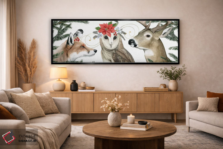 تابلو دکوراتیو مجموعه کریسمس دنیای جنگلی D اثر گریس پاپ - D5B