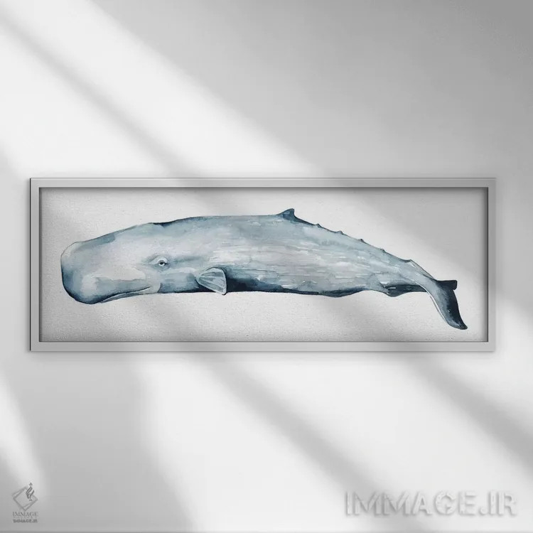 تابلو دکوراتیو پرتره نهنگ دوم اثر گریس پاپ - نمای قابدار سفید