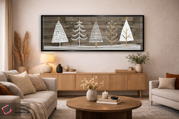 تابلو دکوراتیو مجموعه کریسمس سفید جنگلی D اثر گریس پاپ - D5B