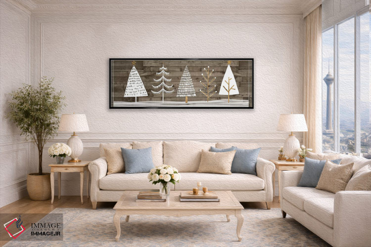 تابلو دکوراتیو مجموعه کریسمس سفید جنگلی D اثر گریس پاپ - D6B