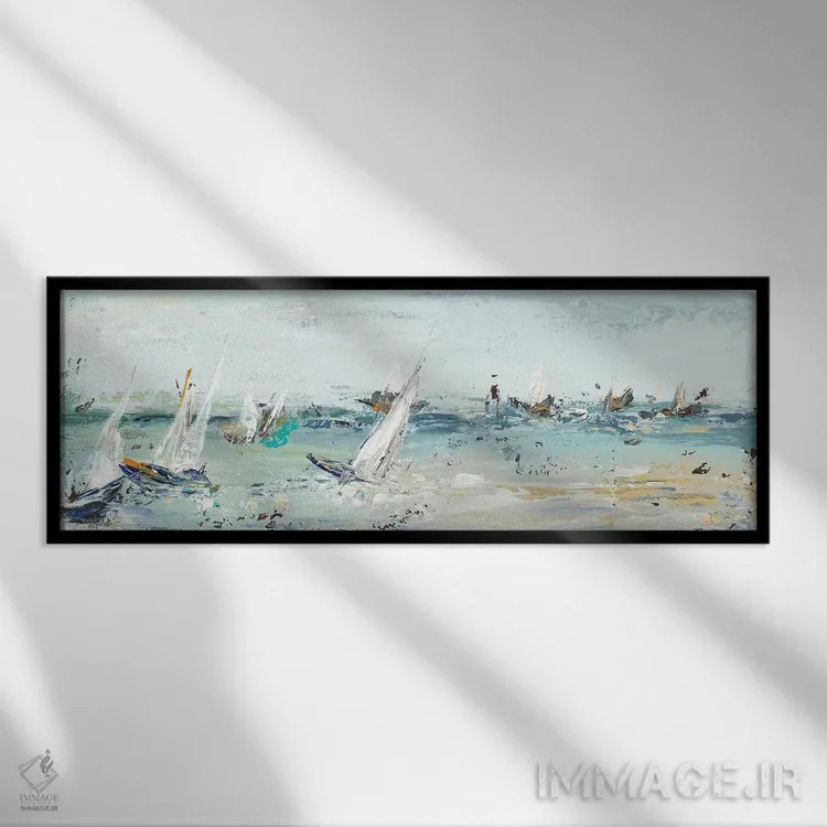 تابلو دکوراتیو ماجراجویی آبی اثر پاتریشیا پینتو - نمای قابدار مشکی