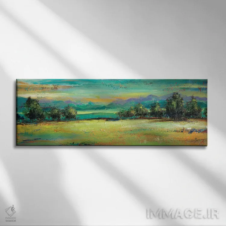 تابلو مدرن جنگل سبز اثر پاتریشیا پینتو - نمای روبهرو روی دیوار