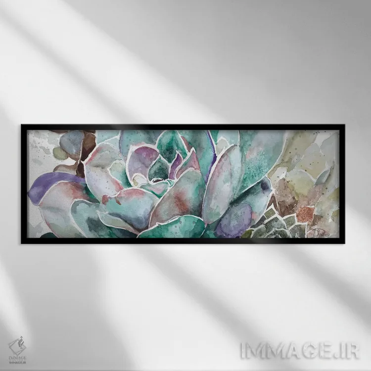 تابلو دکوراتیو گل بیابانی اثر پاتریشیا پینتو - نمای قابدار مشکی