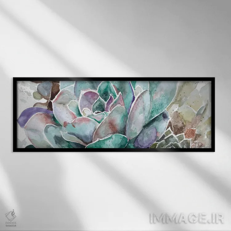 تابلو دکوراتیو گل بیابانی اثر پاتریشیا پینتو - نمای قابدار مشکی