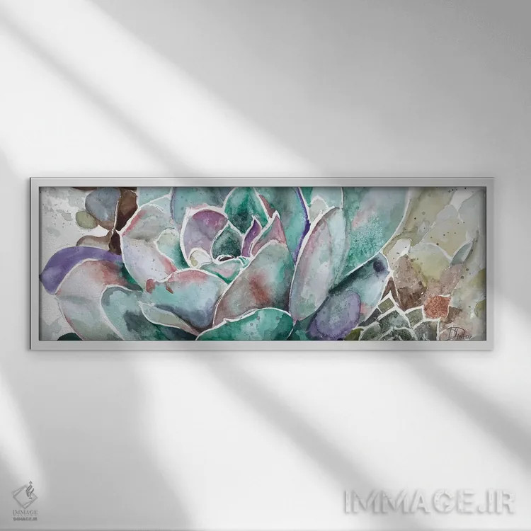 تابلو دکوراتیو گل بیابانی اثر پاتریشیا پینتو - نمای قابدار سفید