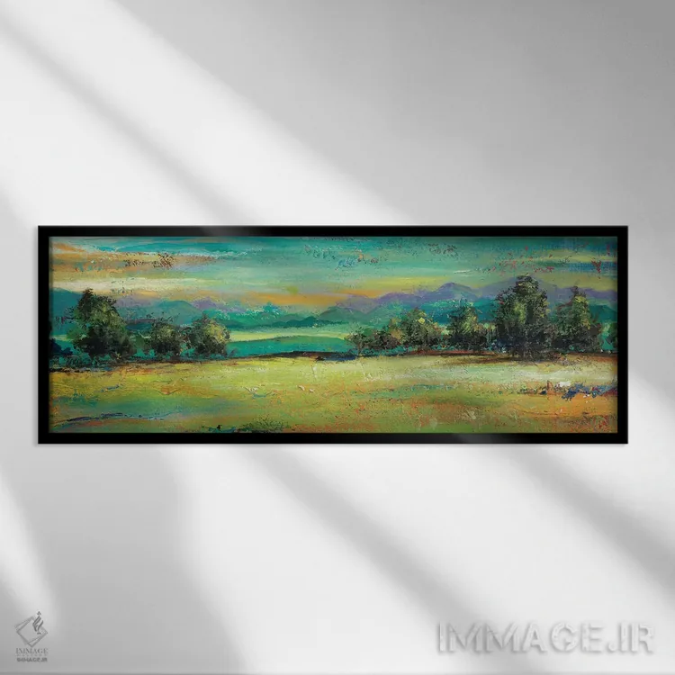 تابلو مدرن جنگل سبز اثر پاتریشیا پینتو - نمای قابدار مشکی