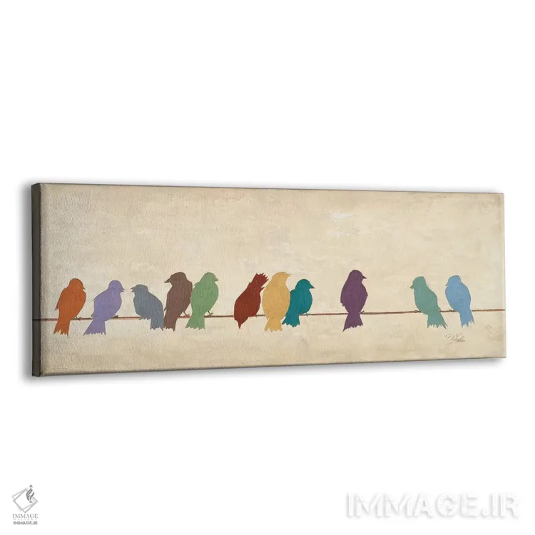 تابلو دکوراتیو اجتماع پرندگان اثر پاتریشیا پینتو - نمای پرسپکتیو محصول