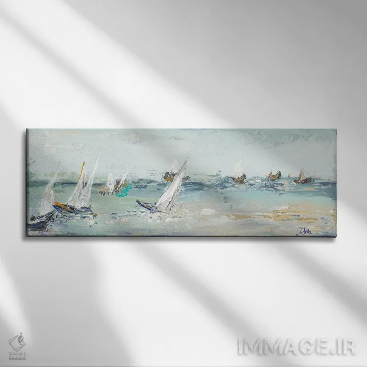 تابلو دکوراتیو ماجراجویی کلاسیک در آب اثر پاتریشیا پینتو - نمای روبهرو روی دیوار