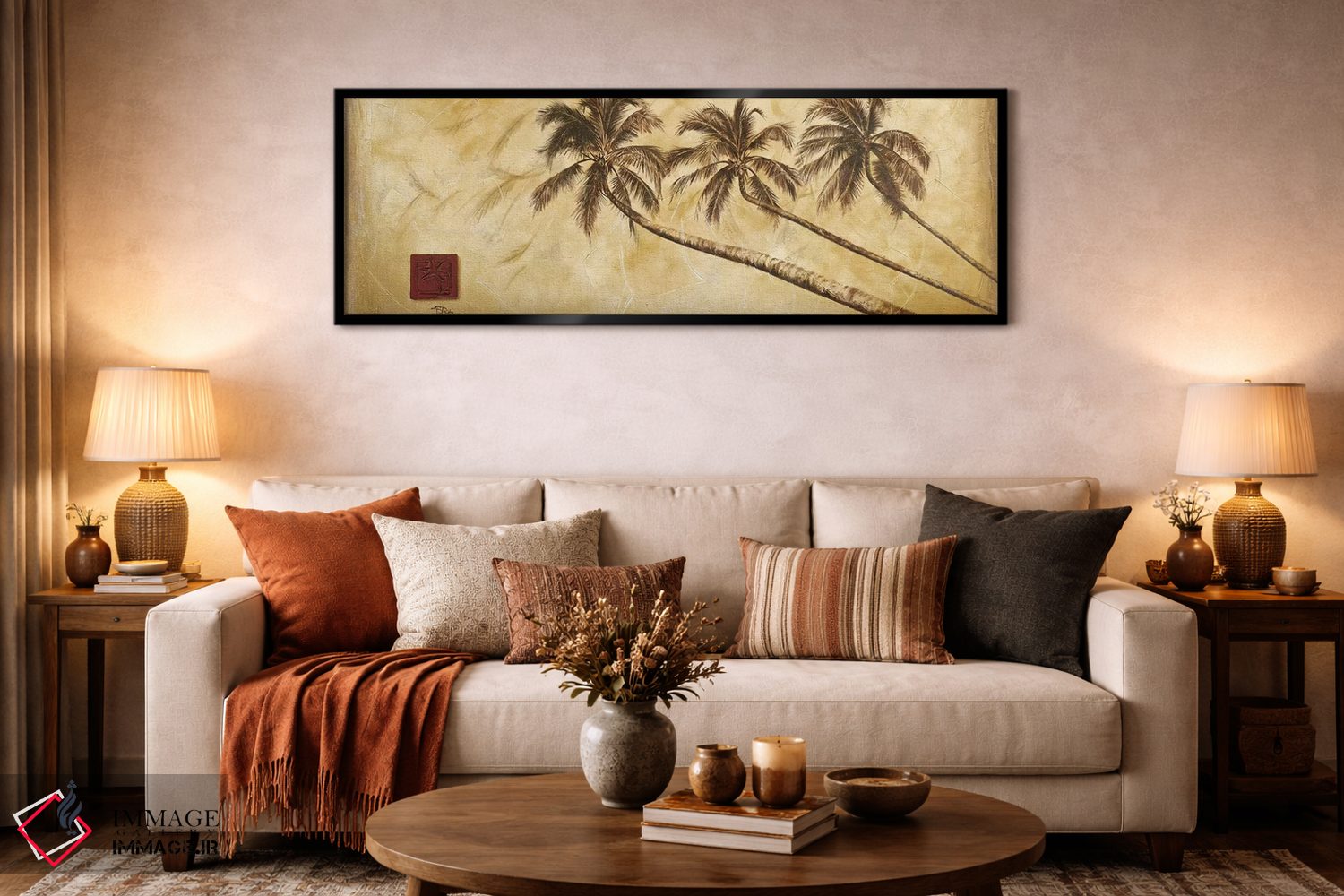 تابلو دکوراتیو نخل های سپیا اثر پاتریشیا پینتو - D6B