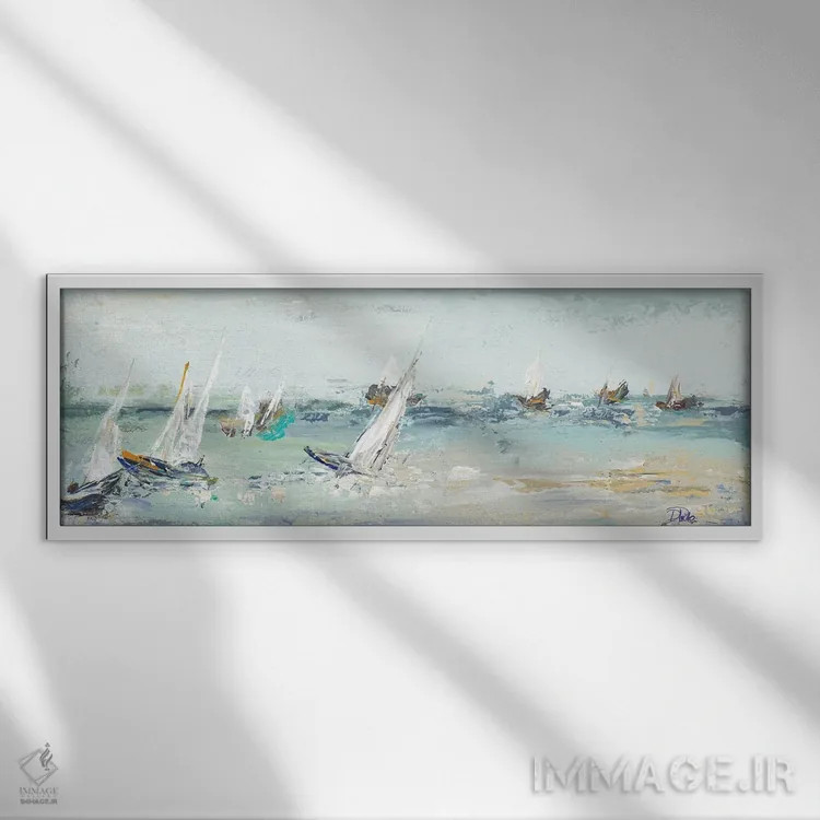 تابلو دکوراتیو ماجراجویی کلاسیک در آب اثر پاتریشیا پینتو - نمای قابدار سفید