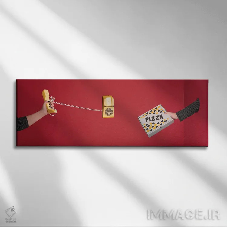 تابلو دکوراتیو پیتزا اکسپرس اثر پپینو د مار - نمای روبهرو روی دیوار