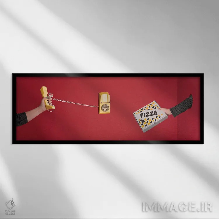 تابلو دکوراتیو پیتزا اکسپرس اثر پپینو د مار - نمای قابدار مشکی