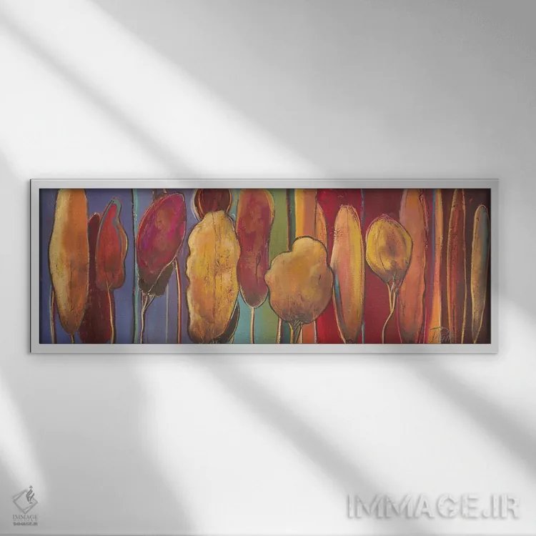 تابلو دکوراتیو درختان مدرن II اثر پاتریشیا پینتو - نمای قابدار سفید