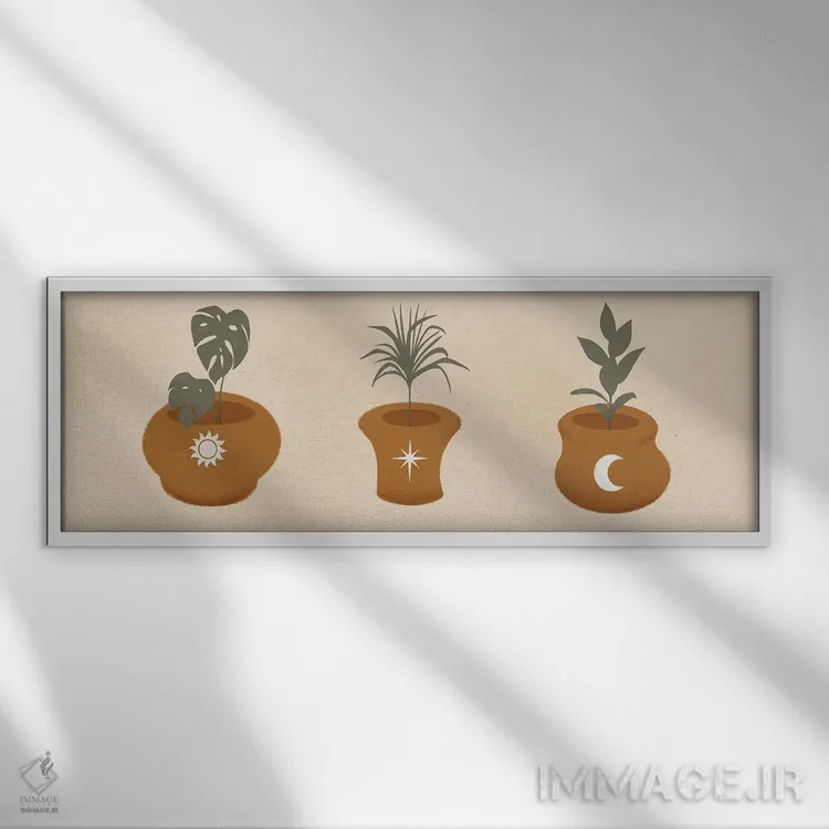تابلو دکوراتیو گیاهان آسمانی یک اثر مارکوس پرایم - نمای قابدار سفید