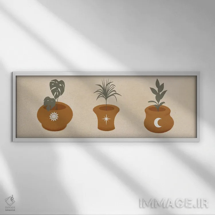 تابلو دکوراتیو گیاهان آسمانی یک اثر مارکوس پرایم - نمای قابدار سفید