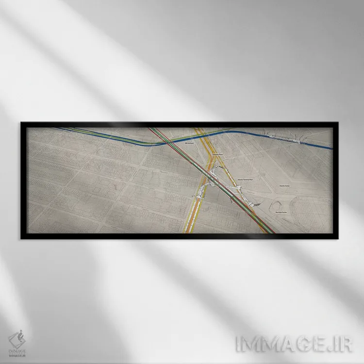 تابلو مینیمال خیابان آتلانتیک اثر پروژه متروی نیویورک - نمای قابدار مشکی