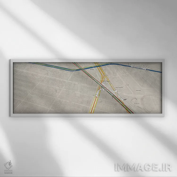 تابلو مینیمال خیابان آتلانتیک اثر پروژه متروی نیویورک - نمای قابدار سفید