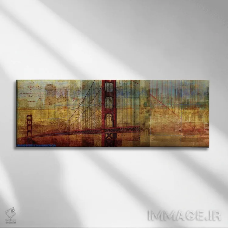 تابلو دکوراتیو پل غروب اثر پی آی استودیو - نمای روبهرو روی دیوار