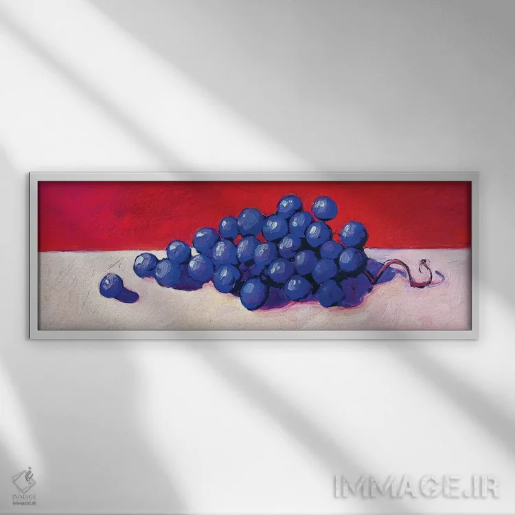 تابلو دکوراتیو انگور اثر پتی بیکر - نمای قابدار سفید