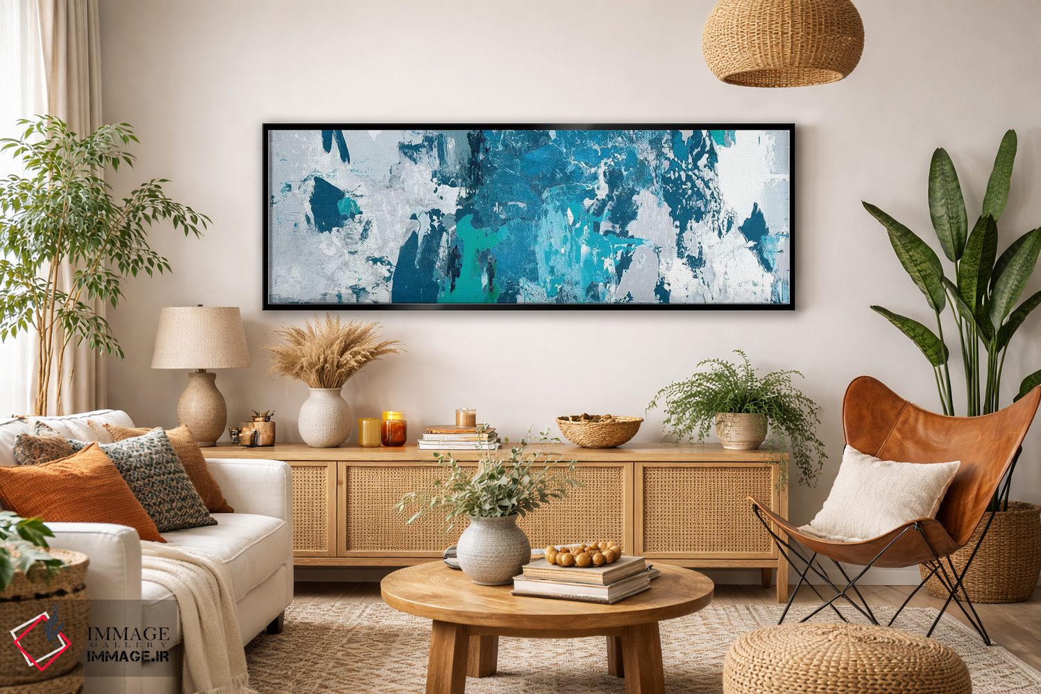 تابلو دکوراتیو آبی آلوده اثر پی آی استودیو - D4B