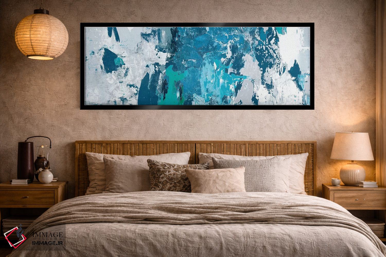 تابلو دکوراتیو آبی آلوده اثر پی آی استودیو - D6B