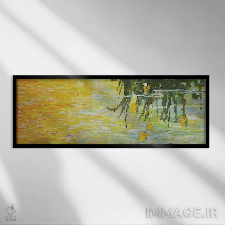 تابلو دکوراتیو حوضچه ی آبی II اثر پاتریک ماری - نمای قابدار مشکی