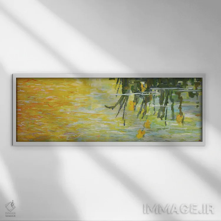 تابلو دکوراتیو حوضچه ی آبی II اثر پاتریک ماری - نمای قابدار سفید