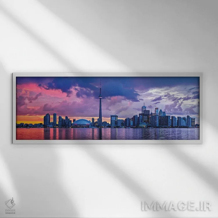 تابلو دکوراتیو خط افق تورنتو اثر پل رومر - نمای قابدار سفید