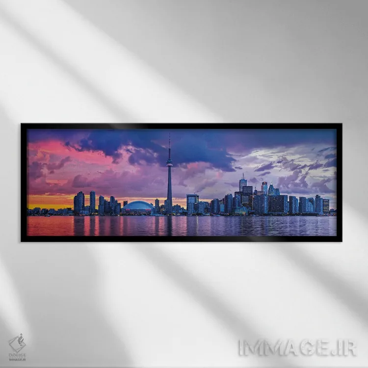تابلو دکوراتیو خط افق تورنتو اثر پل رومر - نمای قابدار مشکی