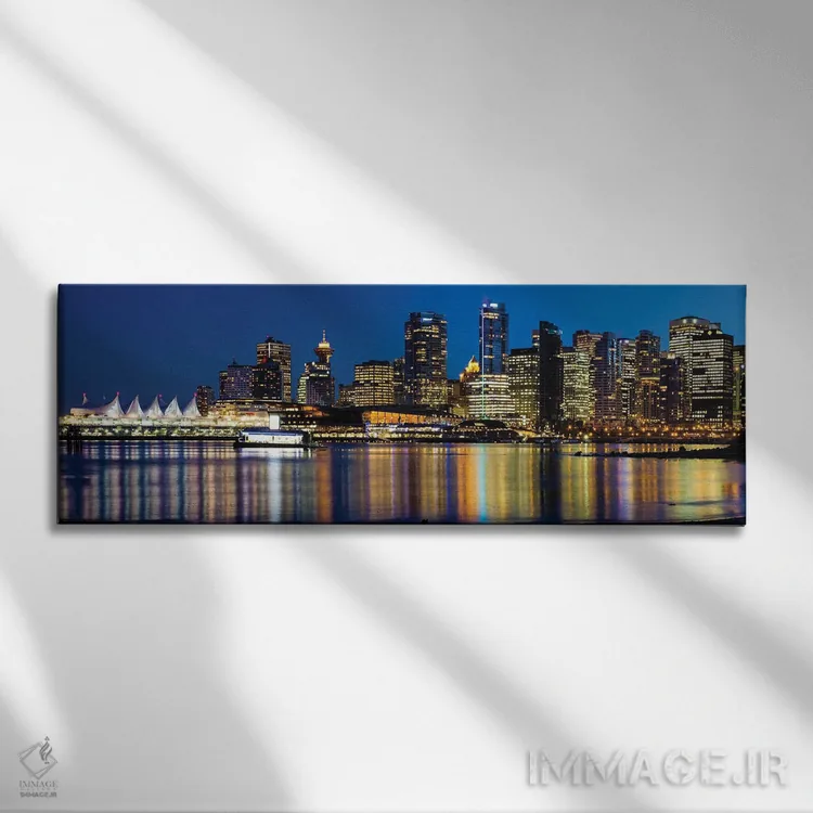 تابلو دکوراتیو خط افق شهر ونکوور اثر پل رومر - نمای روبهرو روی دیوار