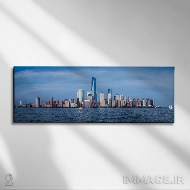 تابلو دکوراتیو منظره پانورامای منهتن پایین اثر پل رومر - نمای روبهرو روی دیوار
