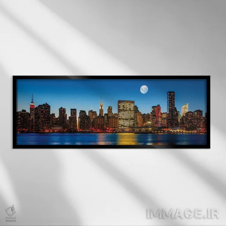 تابلو دکوراتیو اواخر شب در شهر نیویورک II اثر پل رومر - نمای قابدار مشکی