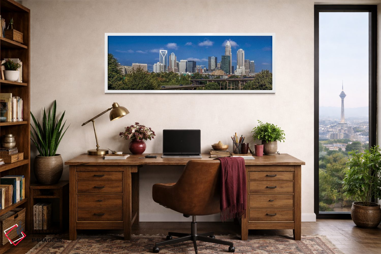 تابلو دکوراتیو خط افق آپ تاون شارلوت اثر پل رومر - D1W