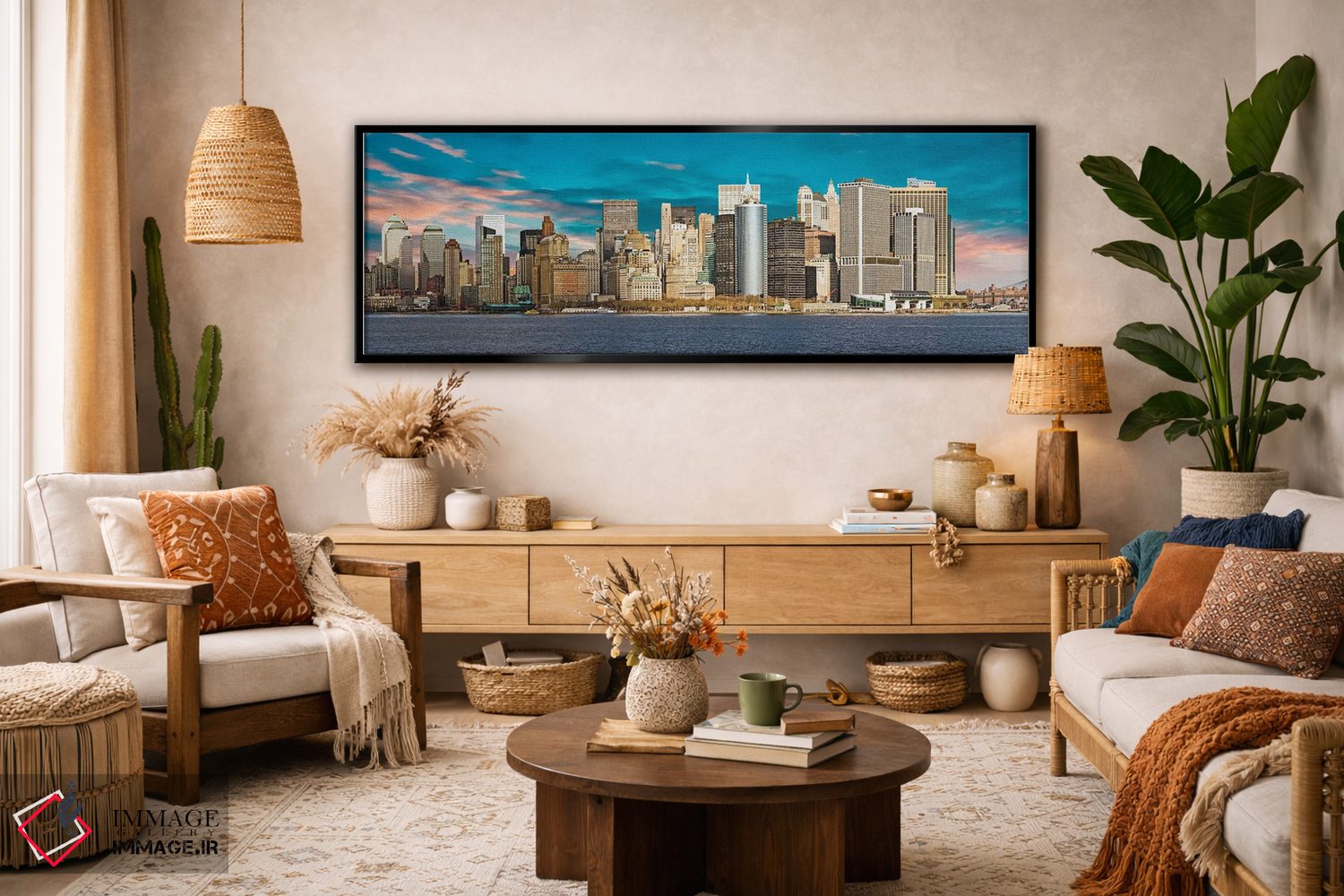 تابلو دکوراتیو رنگ های آسمان بالای برج های دوقلو اثر پل رومر - D4B