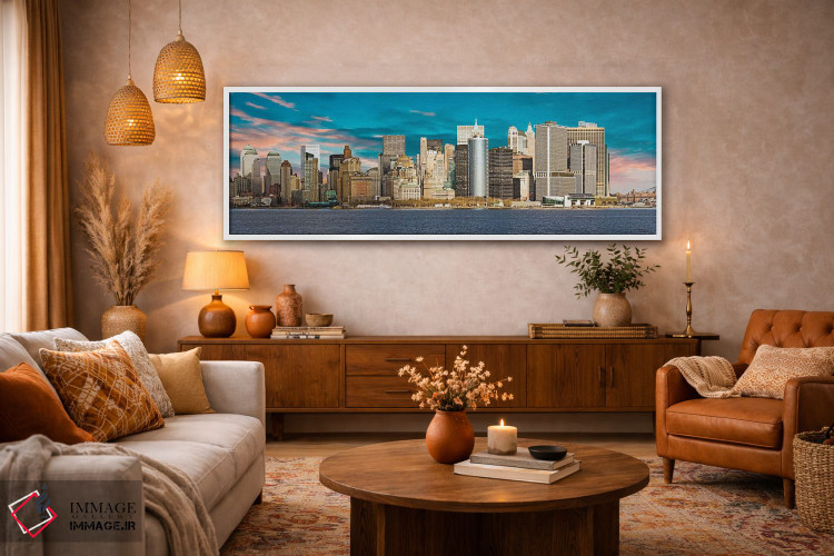 تابلو دکوراتیو رنگ های آسمان بالای برج های دوقلو اثر پل رومر - D5W