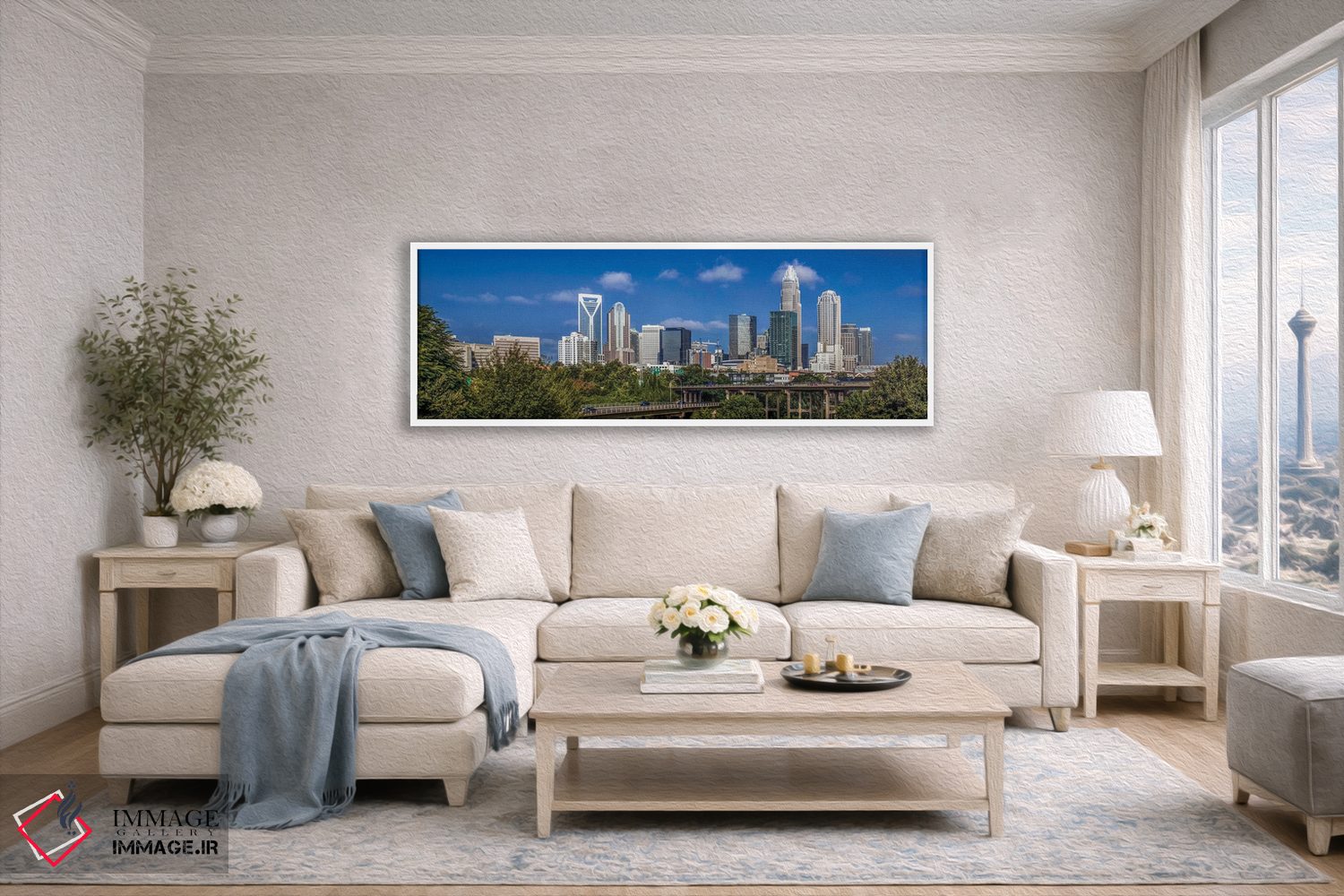 تابلو دکوراتیو خط افق آپ تاون شارلوت اثر پل رومر - D4W