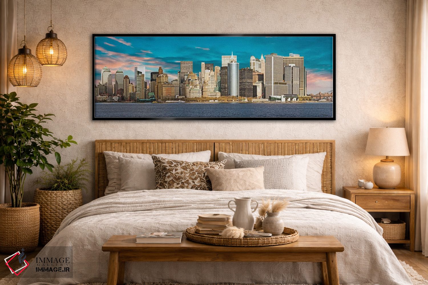 تابلو دکوراتیو رنگ های آسمان بالای برج های دوقلو اثر پل رومر - D6B