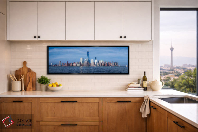 تابلو دکوراتیو منظره پانورامای منهتن پایین اثر پل رومر - D6B