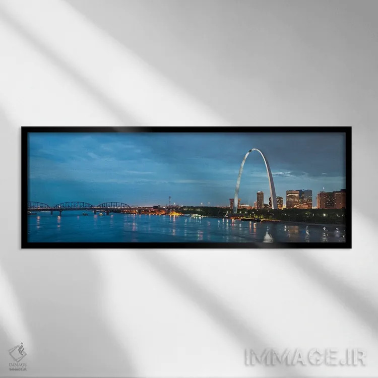 تابلو دکوراتیو شهر سنت لوئیس II اثر پل رومر - نمای قابدار مشکی
