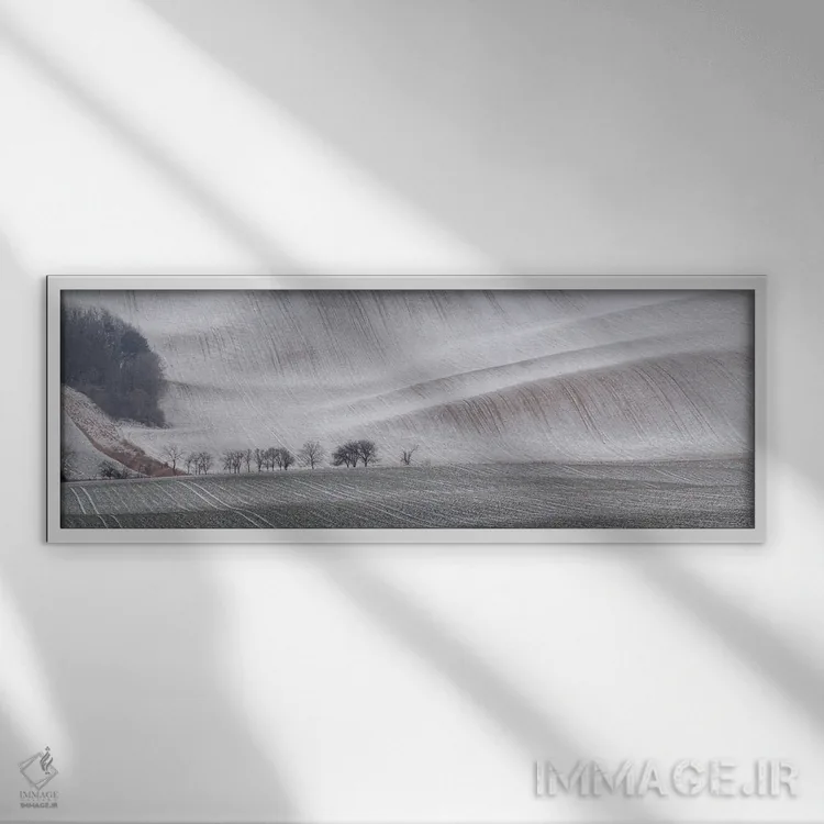 تابلو دکوراتیو موج زمستانی اثر پاول اوسکین - نمای قابدار سفید