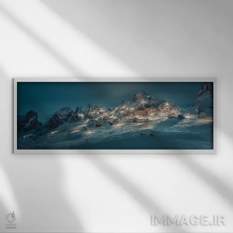 تابلو دکوراتیو Tibet,معبد زیزهو، تبت اثر چی یه - نمای قابدار سفید