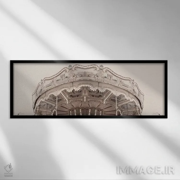 تابلو دکوراتیو چرخ وفلک پاریس اثر گریس دیجیتال آرت کو - نمای قابدار مشکی