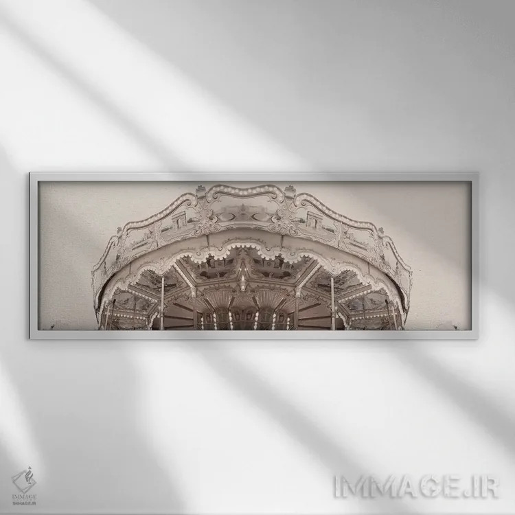 تابلو دکوراتیو چرخ وفلک پاریس اثر گریس دیجیتال آرت کو - نمای قابدار سفید
